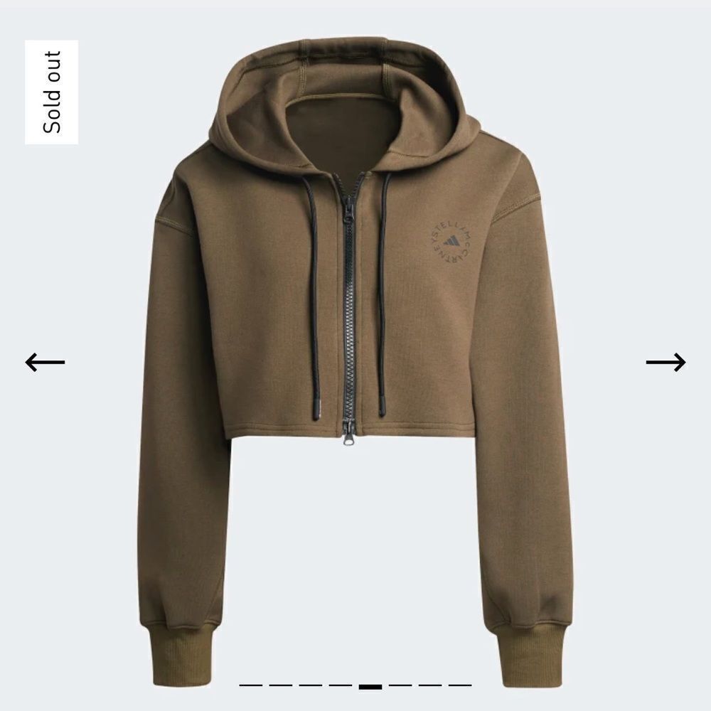 New Adidas By Stella McCartney Sc Cropped Full Zip Hoodie - Women's Size S - Picture 5 of 8